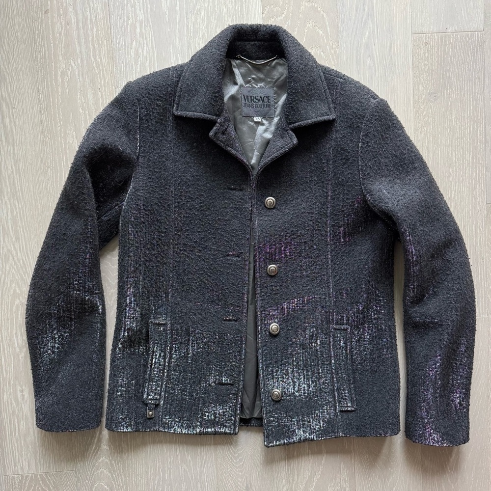 Versace Jeans Couture Women’s Vintage Jacket with Metallic Shimmer - Size XS